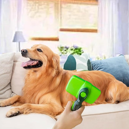 Self Cleaning Slicker Brushes for Pets,Dog Brush for grooming, Massaging Tool Suitable for Dog or Cat,Dog Brush or Cat Brush. (Green)
