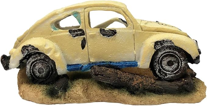 SLOCME Aquarium Bubble Wreck Car Decorations - Fish Tank Bubble Car Decor for Air Bubbler Oxygen Pump，Resin Material Car Decor