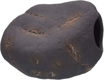 Plecoceramics Cichlid Stone Decoration - Aquarium cave for Cichlids, Betta, Small Fish - Fish Tank Hideway Decor - Betta Toys Hideout Stones House (Magma Stone Large)