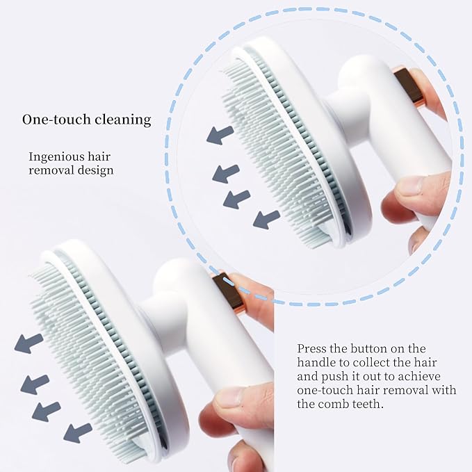3PCS Cat Brush with Release Button,Dog Brush,Cat Brush Dog Brush for Shedding Grooming, Cat Brushes for Indoor Cats, Dog Grooming Brush Pet Brush for Semi-Short to Semi-Long Hair