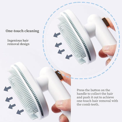 3PCS Cat Brush with Release Button,Dog Brush,Cat Brush Dog Brush for Shedding Grooming, Cat Brushes for Indoor Cats, Dog Grooming Brush Pet Brush for Semi-Short to Semi-Long Hair