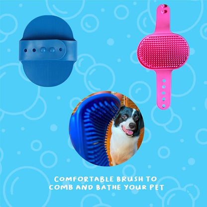 Dog Brush - Premium Dog Bath Brush, Ideal Dog Brush for Short Haired Dogs, Gentle Pet Grooming Tool, Effective for Removing Loose Fur and Dirt in Bath Time, Easy to Clean