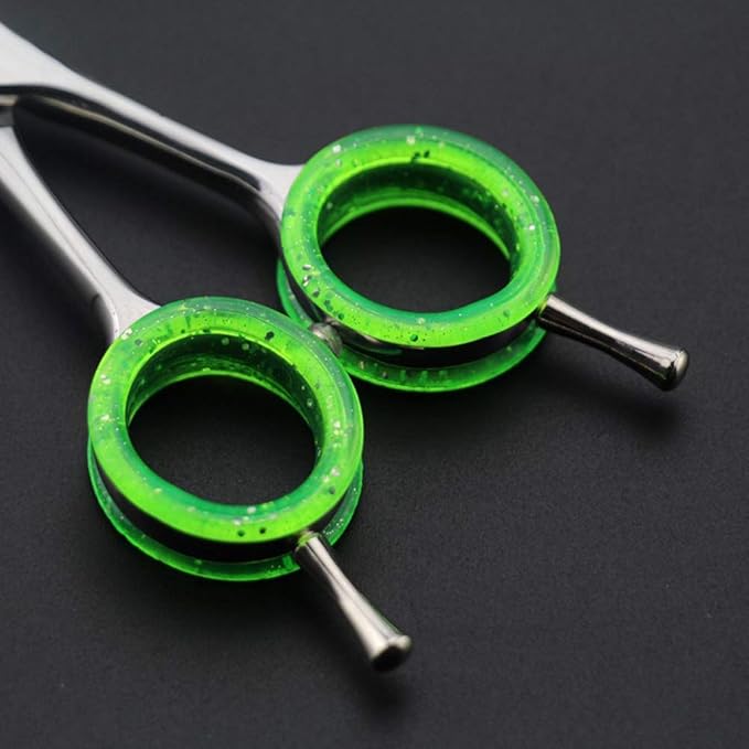 12Pcs Soft Silicone Scissors Finger Rings Grips Inserts Grooming Shear Thumb Inserts Finger Protector Ring Scissor Accessories for Barber Hair Cutting Scissors Pet Shears, Random Color