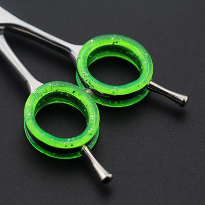 12Pcs Soft Silicone Scissors Finger Rings Grips Inserts Grooming Shear Thumb Inserts Finger Protector Ring Scissor Accessories for Barber Hair Cutting Scissors Pet Shears, Random Color