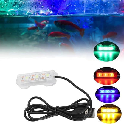 Small Aquarium Led Light, Multicolor Led Fish Tank Light for Freshwater Plants Aquarium Accessories Fish and Aquatic Pets (Blue Light)