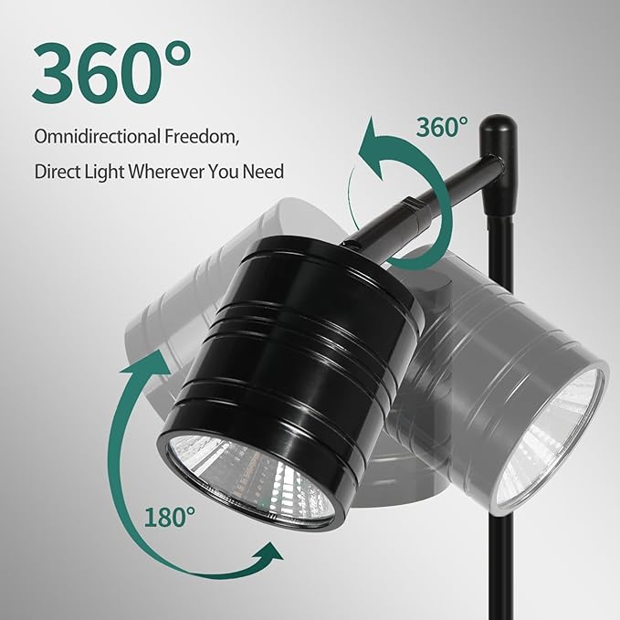 UPETTOOLS Aquarium LED Light 10W, 2700K-6000K Fish Tank Spotlight with 3 Light Colors, Adjustable Light Head, for Different Models Planted Freshwater Tank