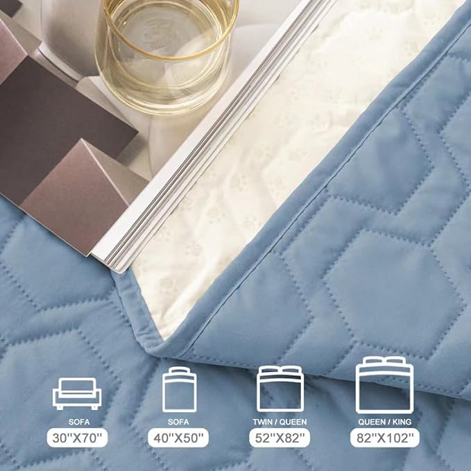 Waterproof and Anti-Slip Dog Bed Cover and Pet Blanket Sofa Pet Bed Mat ï¼_ar Incontinence Mattress Protectors Furniture Couch Cover for Most Cats Dogs, Petsï¼82x102-Stoneblueï¼