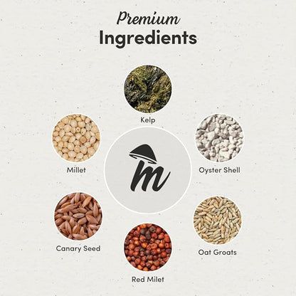 Mycelium Lovebird Plus Bird Food (5 LB Bag) | Organic, Non-GMO Bird Seed for Lovebirds & Small Parrots | Filler-Free & Nutrient-Rich | High Energy, Immune Support, Vitamin-Enriched | USA Made