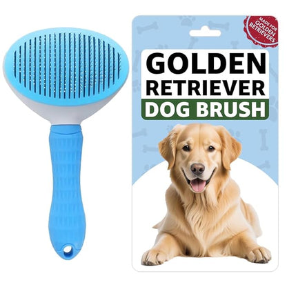 Golden Retriever Dog Brush - Double-Sided Grooming Tool for Shedding & Detangling | Gentle Deshedding & Dematting for Thick Coats | Premium Pet Brush for Long-Haired Dogs