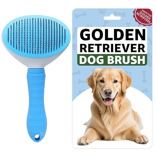 Golden Retriever Dog Brush - Double-Sided Grooming Tool for Shedding & Detangling | Gentle Deshedding & Dematting for Thick Coats | Premium Pet Brush for Long-Haired Dogs