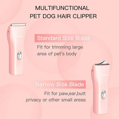 Dog Grooming Kit Clipper for Thick Coat Low Noise Cordless Cat Hair Trimmer Rechargeable Shaver Pet Grooming Tools for Small and Large Animals