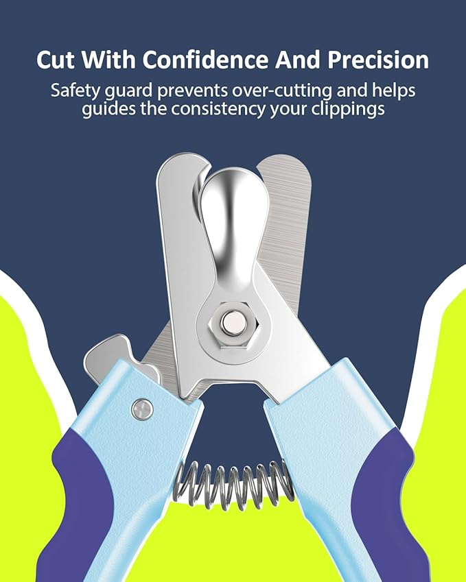 WePet Stainless Steel Dog Nail Clipper(10.2) - Precision Trimming Tool for Safe & Easy Grooming - Ergonomic Design for Comfort - Suitable for All Breeds & Sizes Dark Blue/Maya