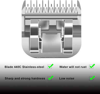7 Skip Tooth Detachable Pet Dog Grooming Steel Blades,Compatible with Andis,Oster A5,Wahl KM10 Series Clippers,Cut Length 1/8-Inch (3.2mm) ï¼2 Pack
