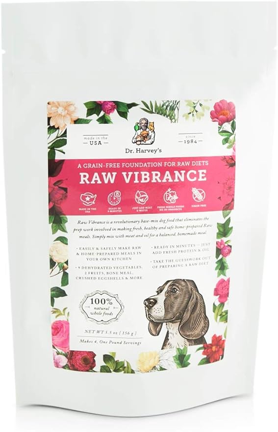 Dr. Harvey's Raw Vibrance Grain Free Dehydrated Foundation for Raw Diet Dog Food (Trial Size 5.5 Oz)