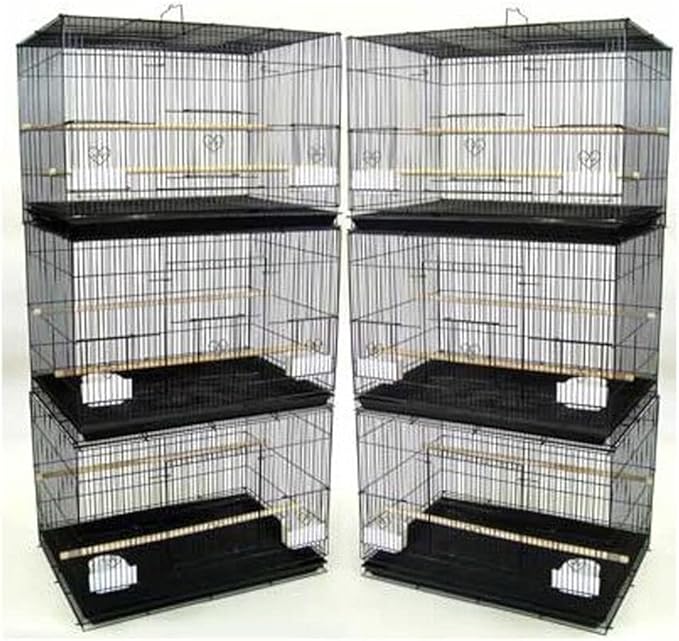 Lot of 6 Breeding Bird Carrier Cage for Parakeet Canary Finch Loverbird (Black)