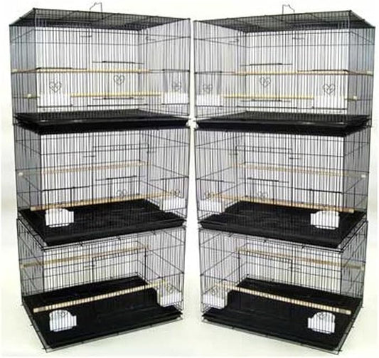 Lot of 6 Breeding Bird Carrier Cage for Parakeet Canary Finch Loverbird (Black)