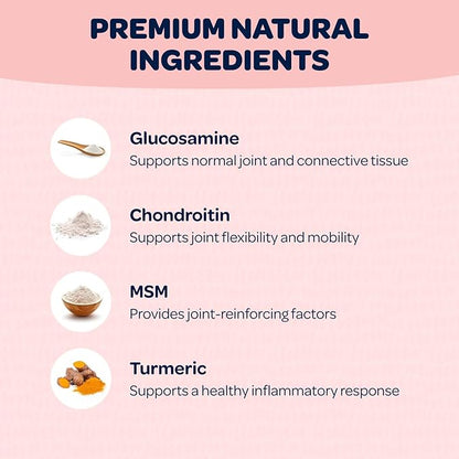 Hip and Joint Chews for Dogs | Dog Glucosamine Chews for Comfort & Mobility with Chondroitin MSM & Turmeric | Dog Joint Supplement for All Ages & Sizes | NASC Certified & Made in The USA | 90 Chews