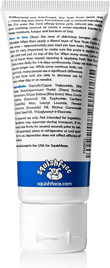 Squishface Tear Stain Paste + Wrinkle Wipes + Dog Ear Wipes Bundle - for Dogs with Wrinkles, Tear Stains, Tail Pockets, Irritated Paws & More - Great for All Breeds!