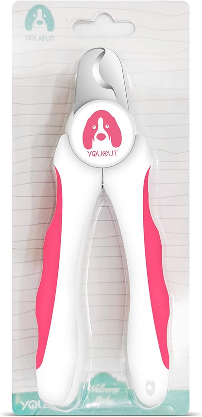 Dog Nail Clippers and Trimmers,Professional Grooming Tool with Safety Guard to Avoid Over Cutting,Free Nail File,Razor Sharp Blade,Sturdy Non Slip Handles for Large and Small Animals (Pink)