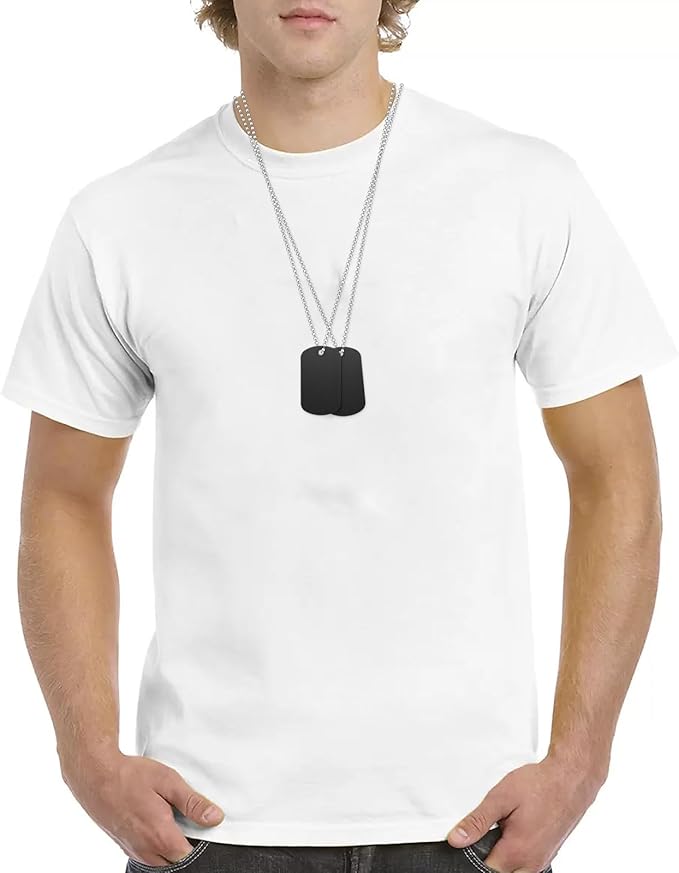 100 Pcs Military Dog Tags Set, 50 Pcs Personalized Engraved Aluminum Blank Dog Tags and 50 Pcs Iron Necklace Chain, Blank Dog Tags for Engraving, Dog Tags for Men, Black