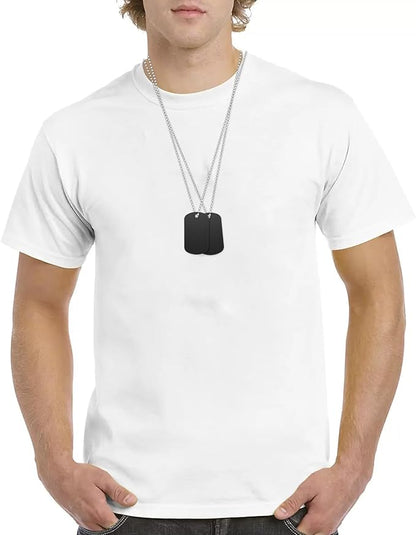 100 Pcs Military Dog Tags Set, 50 Pcs Personalized Engraved Aluminum Blank Dog Tags and 50 Pcs Iron Necklace Chain, Blank Dog Tags for Engraving, Dog Tags for Men, Black