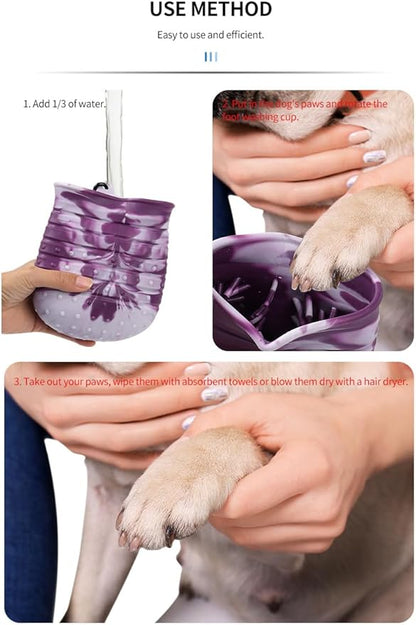 Dog Paw Cleaner, 2 in 1 Multi-Purpose Paw Cleaner, Dog Paw Scrubber and Cleaner (Large, Grey)