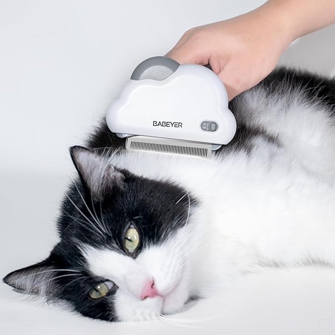 3-in-1 Cat & Dog Grooming Brush Rotatable, Dog Brush for Shedding, Stainless Steel Metal Undercoat Comb & Grooming Comb Removes Static and Reduces Shedding, White - Large Size