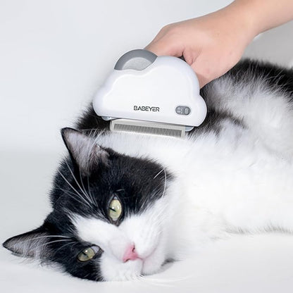 3-in-1 Cat & Dog Grooming Brush Rotatable, Dog Brush for Shedding, Stainless Steel Metal Undercoat Comb & Grooming Comb Removes Static and Reduces Shedding, White - Large Size