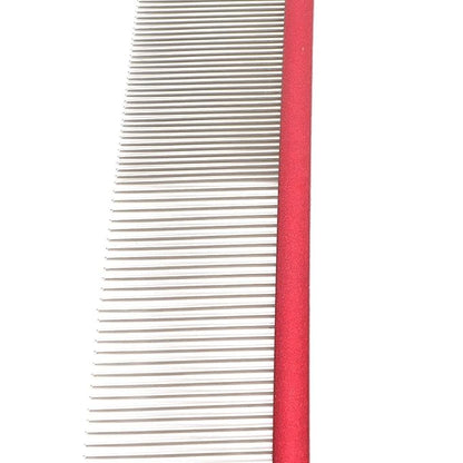 Greyhound Comb For Dogs, Metal Comb For Dogs Metal Dog Comb Cat Comb For Removing and Knots Dog Combs with Rounded Ends Grooming Tool For Long Short Haired Dog (Red