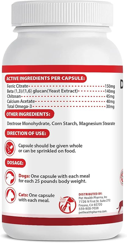 RENARAMAX Dietary Phosphate Binder and Renal Support Supplement for Cats and Dogs Count (Made in U.S.A) (60 Caps)