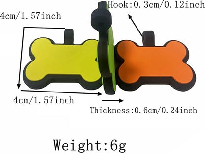 6 Pack Soundless Bone Design Pet ID Tag with 6 Popular Colors in One Set,Personlized Silent Dog Tag,Easy Engraved and Double Sided, No More Jingling Pet Tags,Never Fades-Durable for Dog and Cat