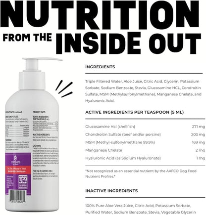 Dinovite BeneBoost Hip & Joint Liquid Topper for Dogs, Dog Joint Supplement with Glucosamine, Chondroitin, MSM & Hyaluronic Acid, Dog Mobility Support, Bacon Flavor, 6 fl oz