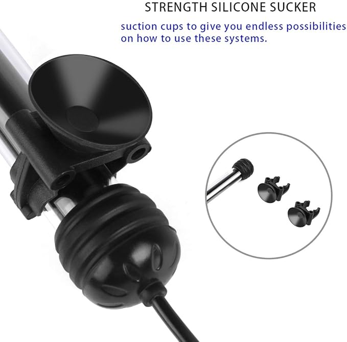 LED Aquarium Light, Fish Tank Lights Underwater Crystal Glass Bright IP68 Waterproof Submersible Strip Bar Aquarium Tank Light, White, 15 Inch