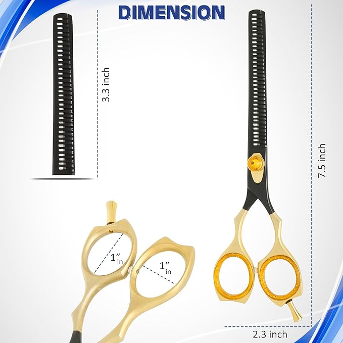 Dog Grooming Scissor- 7.5 Pet Shears, Japanese Stainless Steel Ergonomic Pet Grooming Scissor, Heavy Duty Sharp and Comfortable pet Scissors for Grooming, Dogs, Cats and Other Animals (Thinning)