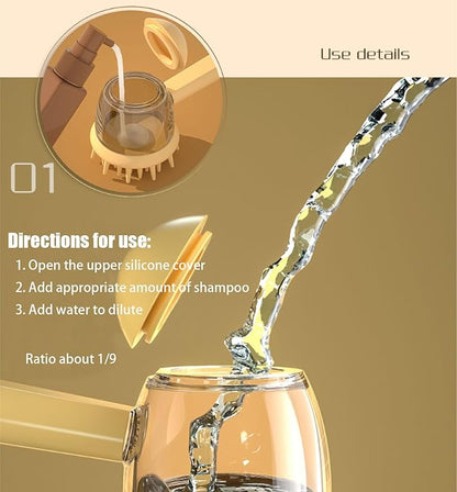 3-in-1 Pet Bath Brush for Dogs & Cats | Shower Massage Brush, Deshedding Comb & Lathering Tool | Anti-Frizz Grooming Brush for Bath Time (beige)