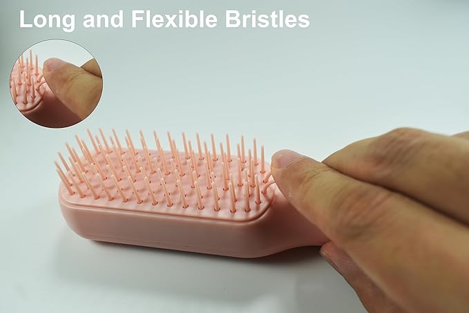 Scalable Small Grooming Dog Brush, Puppy Massaging Hair Brush, for Small Dogs Cats Rabbits of All Hair Types (Deep Pink)