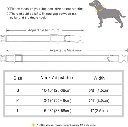 Didog Soft Padded Leather Dog Collars for Medium Dogs, Classic Heavy Duty Dog Collars with Quick Release Metal Buckle, Adjustable Medium Dog Collar Leather,Black,M