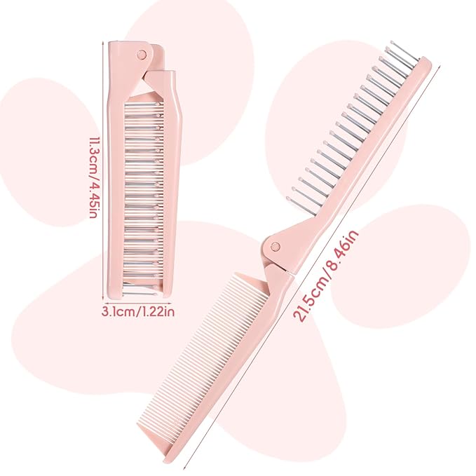 Small Dog Brushes for Grooming Foldable Brush for Pets Puppy hair brush Pet Comb for Dogs Grooming Tool for Small Dogs, for Yorkie, Shih Tzu, Maltipoo, Dog Hair Remover Brushes, Pink