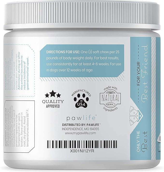Organic Hemp Oil Infused Calming Chews for Dogs Anxiety - Dogs Essentials for Relief from Travel, Thunder, Separation, Barking, and Fireworks, Joint Pain, Arthritis, Pain Support - Pawlife Calm Pup