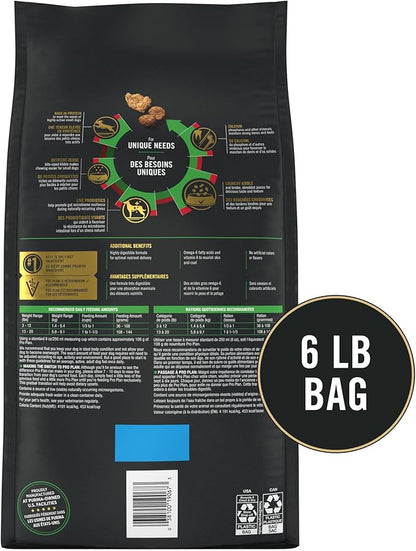 Purina Pro Plan Small Breed Dry Dog Food, Shredded Blend Beef and Rice Formula With Guaranteed Live Probiotics - 6 lb. Bag