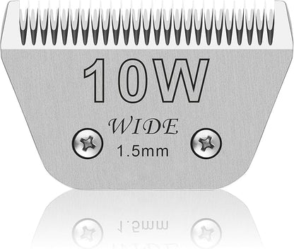 10W Wide Pet Dog Grooming Detachable Blades,Compatible with Andis,Oster A5,Wahl KM10 Clippers,Cut Length 1/16"(1.5mm),Fit for Larger Animals