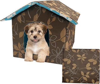 Soft Waterproof Dog House Pets with Pad Foldable Cool Cave Sleeping Bed for Dogs Cats Hamster Small Animal House All Weather Coffee