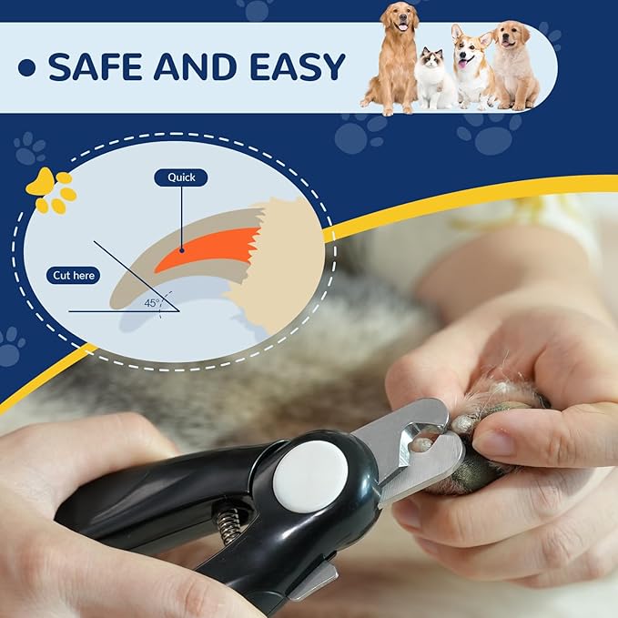 PUP&PALS Large/Medium Dog Nail Clipper with Sharp Stainless Steel Blade, Anti-Slip Grip and Heavy Duty Design Dog Nail Trimmersï¼_asy Cutting for Thick Claws and Toenails