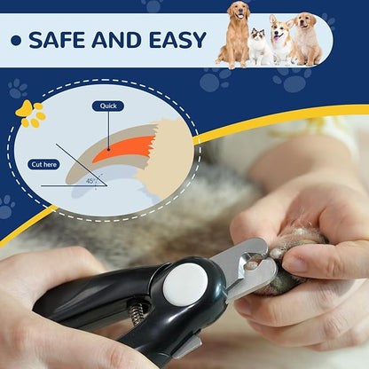 PUP&PALS Large/Medium Dog Nail Clipper with Sharp Stainless Steel Blade, Anti-Slip Grip and Heavy Duty Design Dog Nail Trimmersï¼_asy Cutting for Thick Claws and Toenails