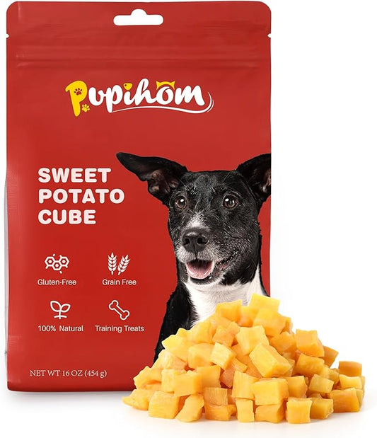 16OZ Sweet Potato Dog Training Treatsï¼_otato Cube Dog Training Treats Reward Snacks for Small Medium Large Dogsï¼ High Protein Dog Chewy Treats