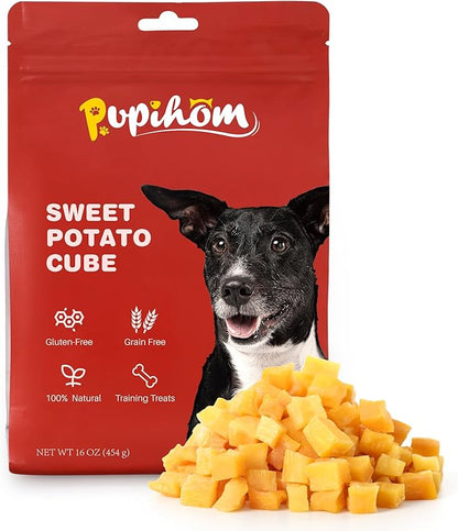 16OZ Sweet Potato Dog Training Treatsï¼_otato Cube Dog Training Treats Reward Snacks for Small Medium Large Dogsï¼ High Protein Dog Chewy Treats