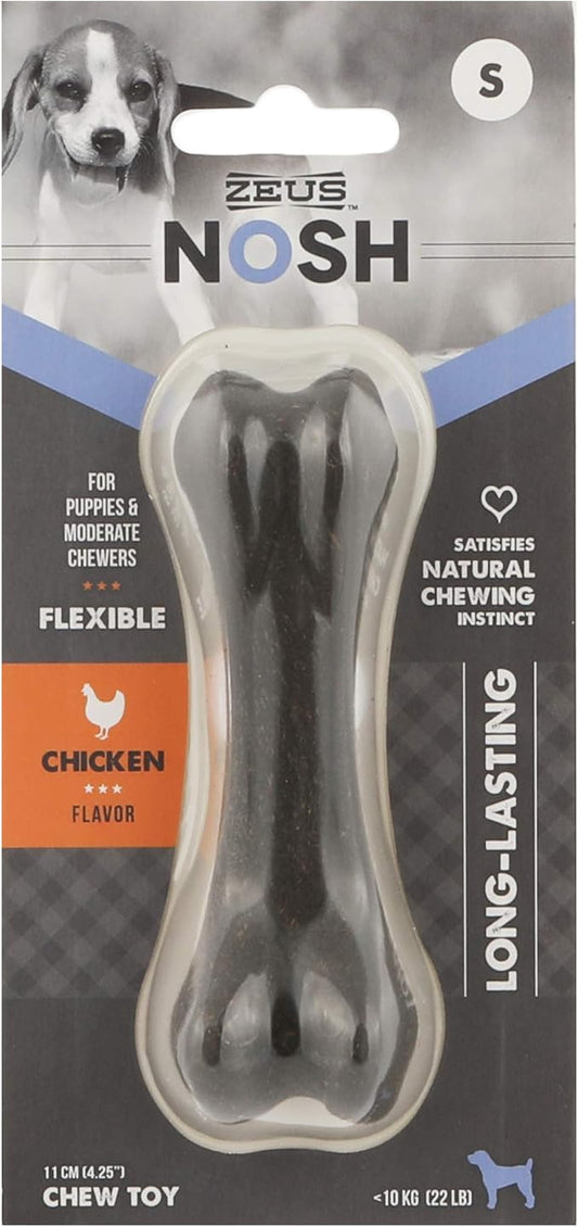 ZEUS Nosh Flexible Dog Chew Bones, Dog Chew Toys for Puppies Teething, Long Lasting Chicken Flavor, Small