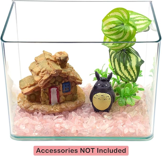 WAYBER 2 Lbs/920g Natural Pink Quartz Crystal Stones Irregular Aquarium Pebbles Rock Sands for Turtle Tank/Succulent Plants/Vase Decoration (Fill 2 Cups)