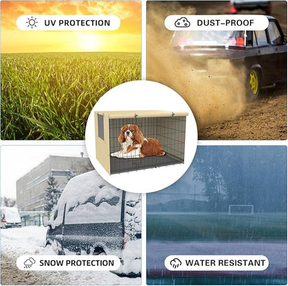 Dog kennel cover,Crate covers for dog cages,Crate cover 24 30 36 42 48-inch,Dog cage cover,Waterproof dog crate cover,Dog kennel cover,Dog Enclosure Covers,Dog crate covers large and small (24-Inch)