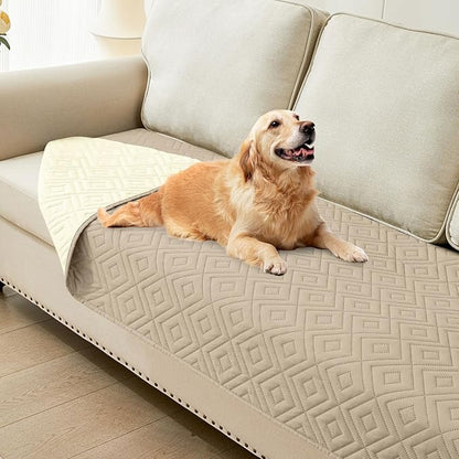hyha Waterproof Dog Blanket, Soft Pet Bed Blankets, Waterproof Sofa Couch Cover for Dogs Washable, Reversible Pet Couch Covers for Sofa Furniture (30x80 Inch, Taupe/Beige)